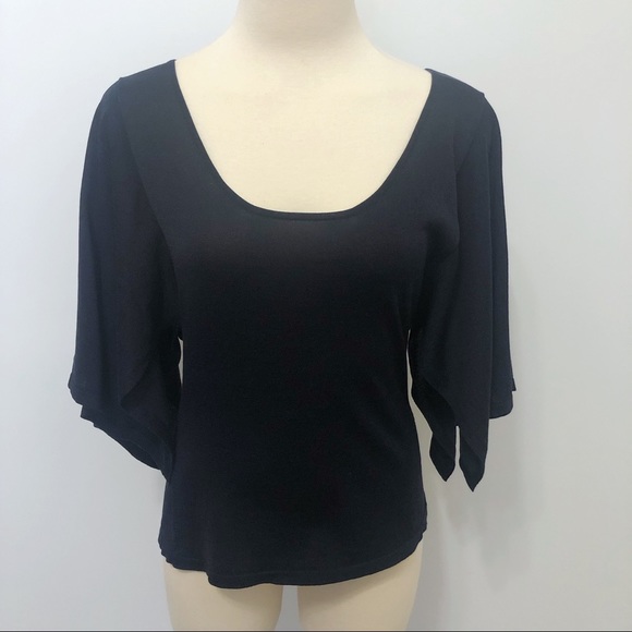 SOLD Lewit Tie Back Split Sleeve Sweater Blouse - Picture 3 of 8